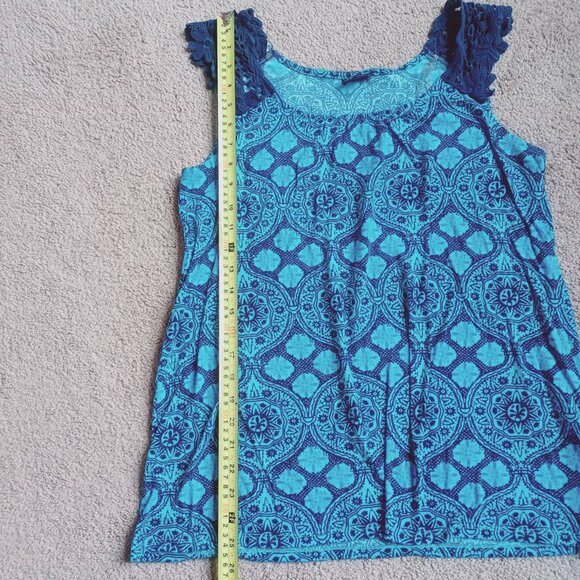 Faded Glory Weave Shoulder Strap Tank Top Women Sz S Sleeveless Totem Crew Neck - Picture 6 of 6